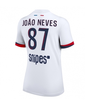 Billige Fotballdrakt Paris Saint-Germain Joao Neves #87 Replika Bortedrakt Dame 2025-26 Kortermet
